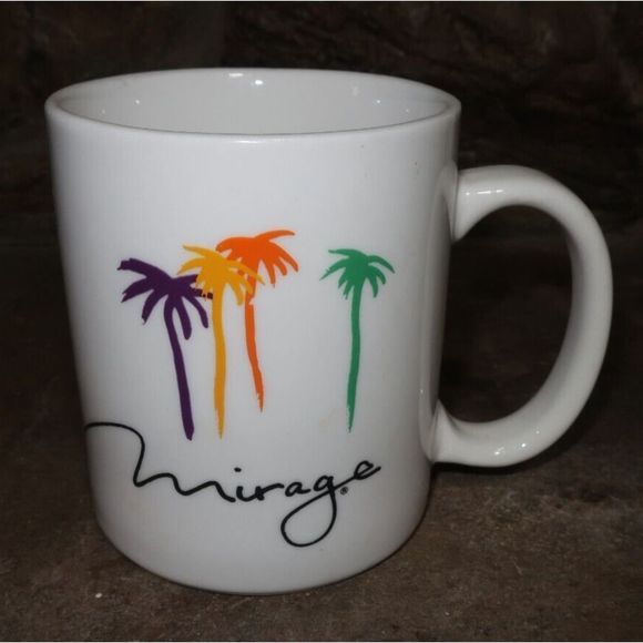 Mirage Other - VTG MIRAGE HOTEL CASINO RESORT LAS‎ VEGAS COFFEE MUG White Colorful Palm Trees